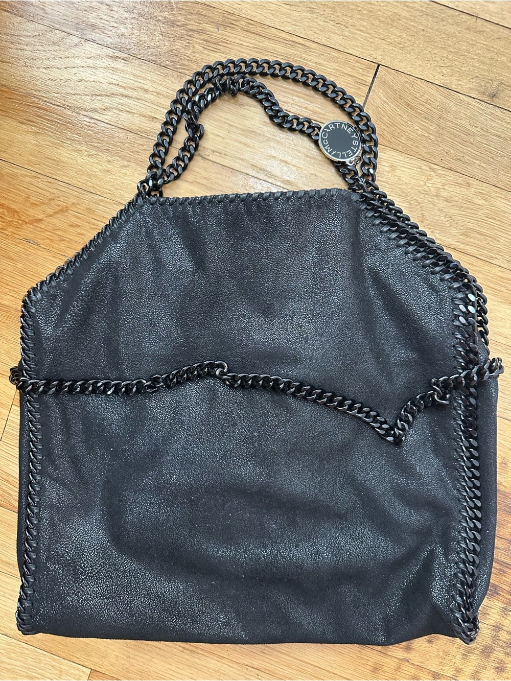 Stella McCartney Black Chain-Trim Falabella Tote